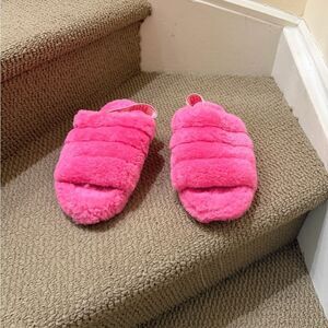 UGG Pink Fluffy Sandals